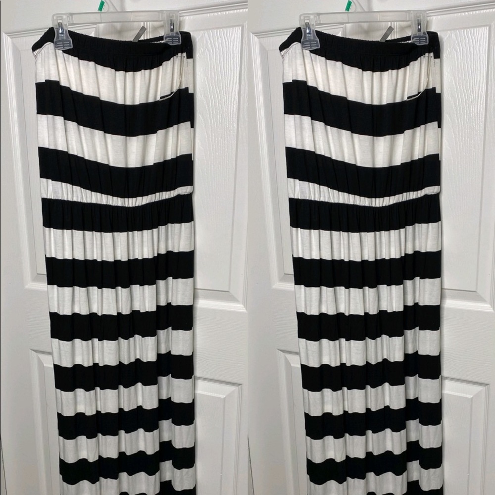 Pinstripes pencil maxi dress